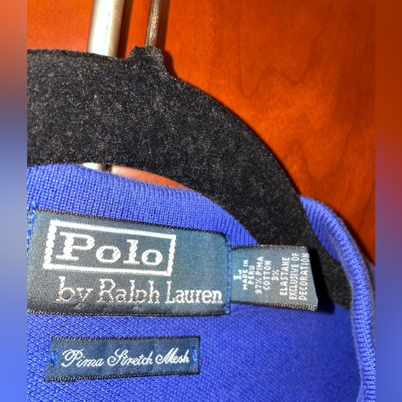 Polo Ralph Lauren Men’s Classic Fit Polo Shirt Blue Short With Orange Pony Large - Picture 2 of 3